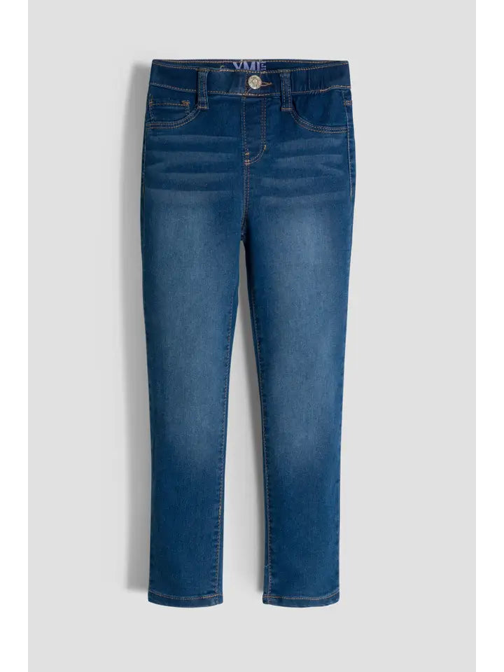 Baby Girl Pull On Jeans-Medium Wash