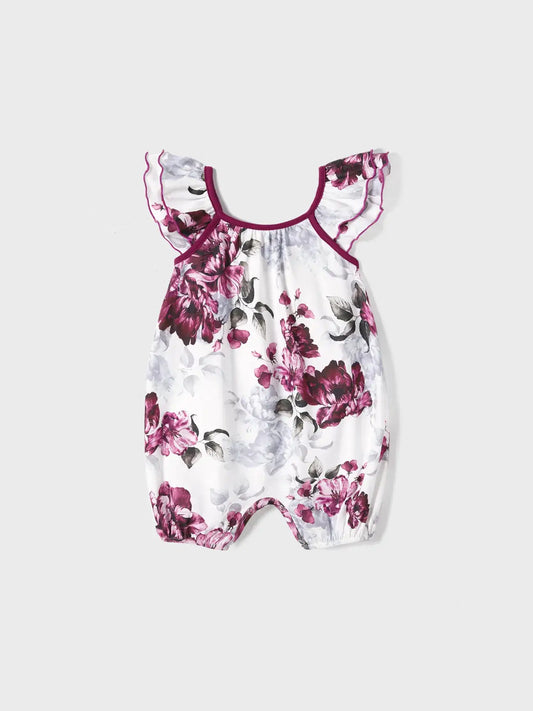 Floral Panel Tank Romper & Matching Mommy and Me Dress