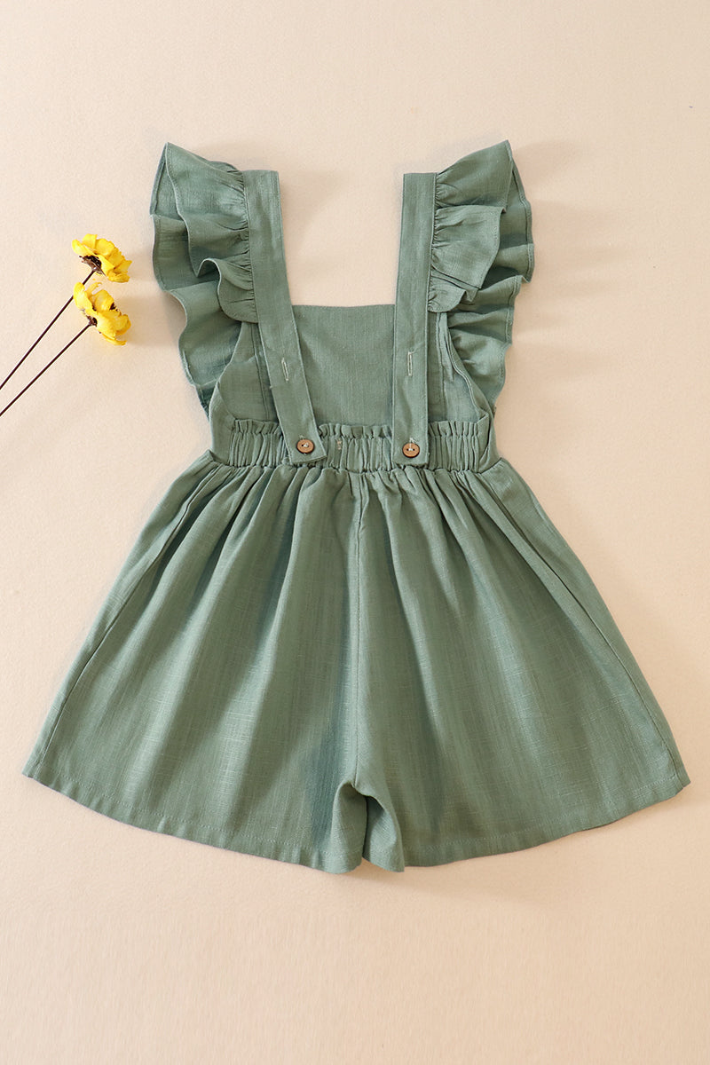 Green Ruffle Romper