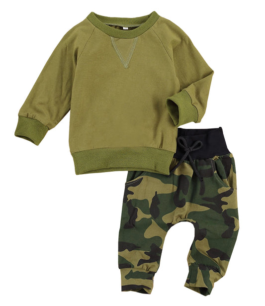 Baby 2-piece Thermal and Camo Pants