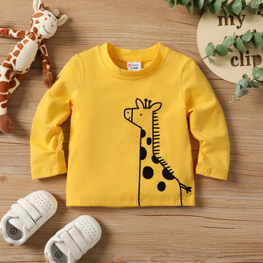 Long Sleeve Animal Graphic-Giraffe