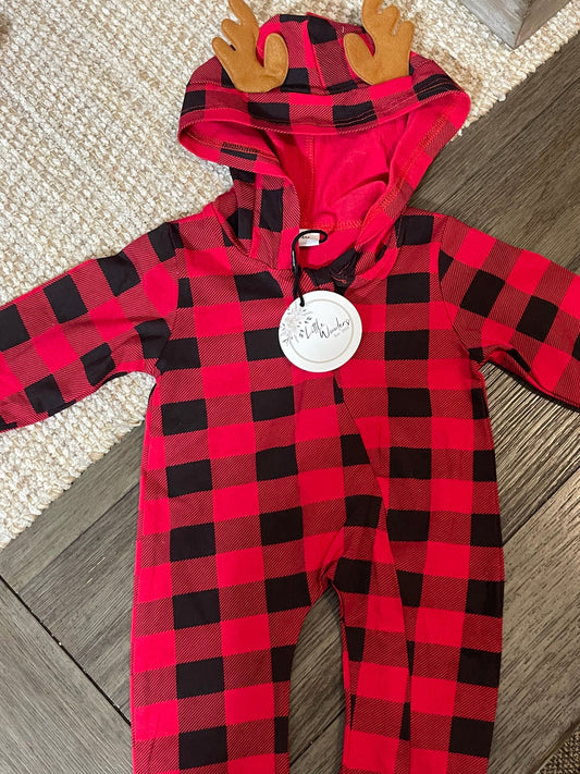 Buffalo Plaid Reindeer Hoodie