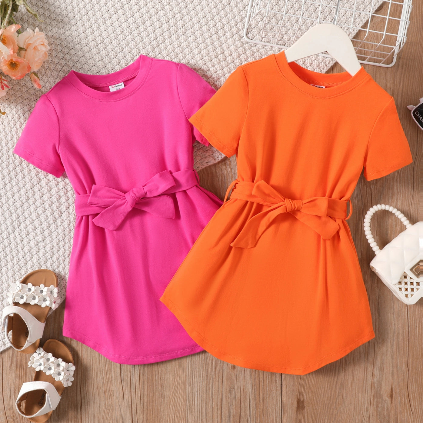 Orange Belted Dress