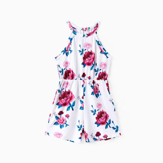 Floral Print Halter Romper